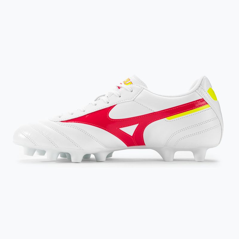 Mizuno Morelia II Club MD men's football boots white/flery coral2/bolt2 3