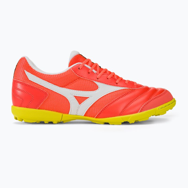 Men's Mizuno Morelia Sala Club TF football boots neon flame/white 2