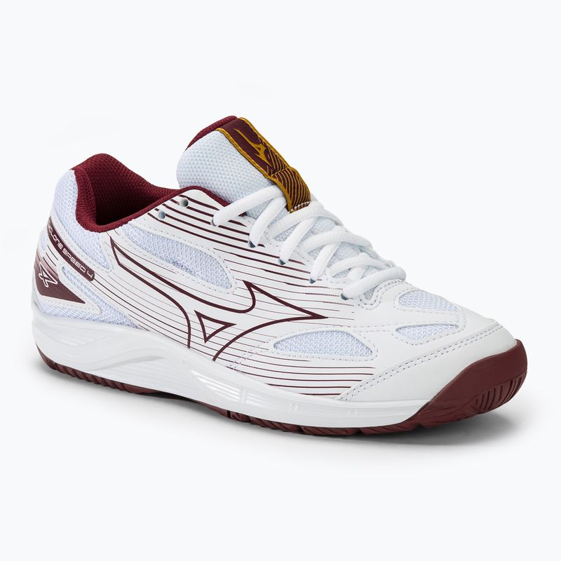 Women's volleyball shoes Mizuno Cyclone Speed 4 white/cabermet/mp gold