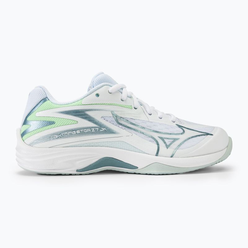 Children's volleyball shoes Mizuno Lightning Star Z7 JR white/gridge/patinagreen 2