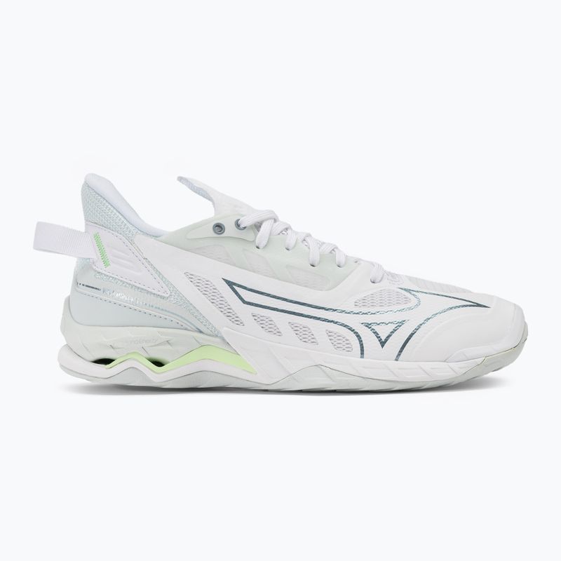 Women's handball shoes Mizuno Wave Mirage 5 white/glacial ridge/patinagreen 2