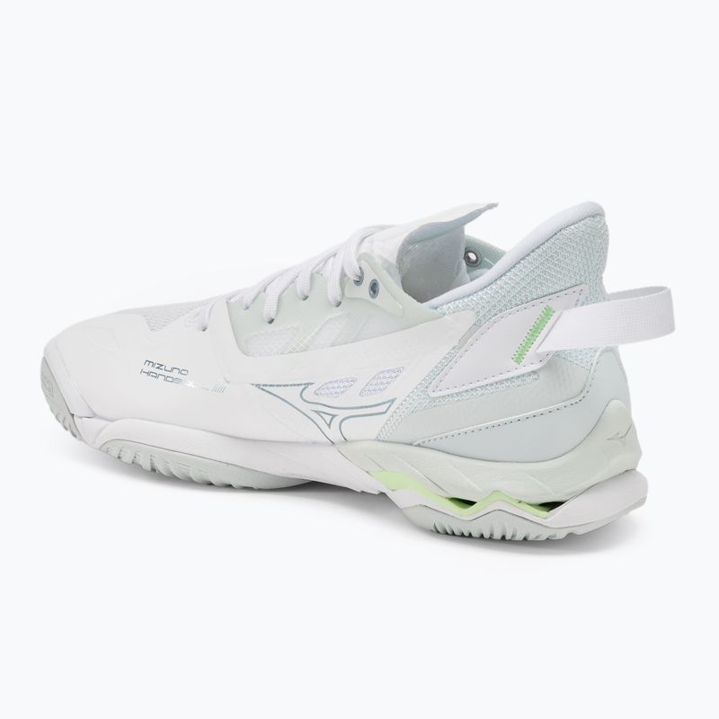 Women's handball shoes Mizuno Wave Mirage 5 white/glacial ridge/patinagreen 3