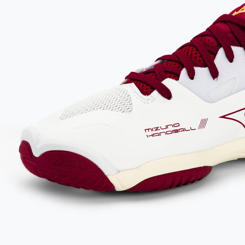 Women's handball shoes Mizuno Wave Mirage 5 white/cabernet/mp gold 7