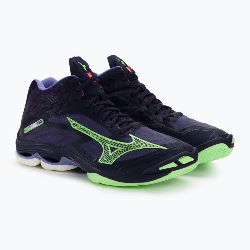 Men's volleyball shoes Mizuno Wave Lightning Z7 Mid evening blue / tech green / lolite 5