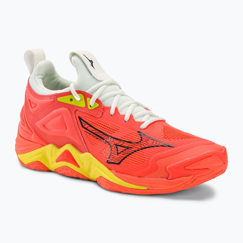 Men's volleyball shoes Mizuno Wave Momentum 3 neon flame / black / bolt2 neon