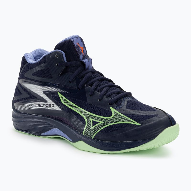 Men's volleyball shoes Mizuno Thunder Blade Z Mid evening blue / tech green / lolite