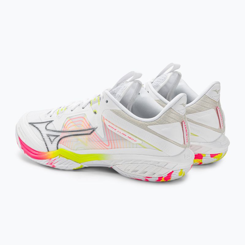 Men's badminton shoes Mizuno Wave Claw Neo 2 white / lunar rock / high vis pink 4