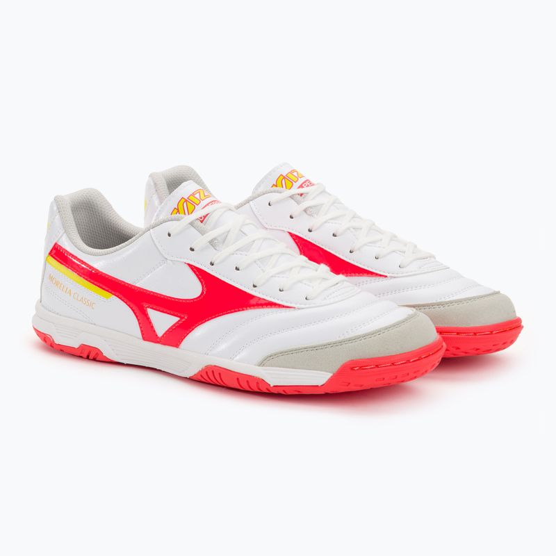 Mizuno Morelia Sala Classic IN white/flery coral2/bolt2 men's football boots 4