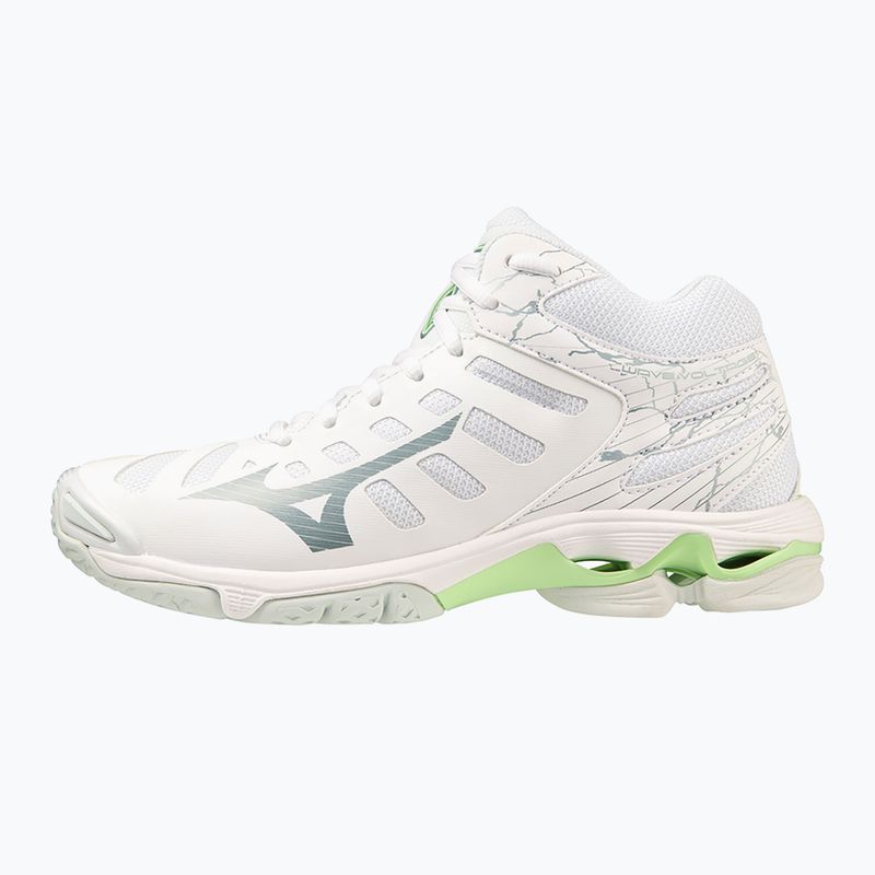 Women's volleyball shoes Mizuno Wave Voltage Mid white/glacial ridge/patina green 8