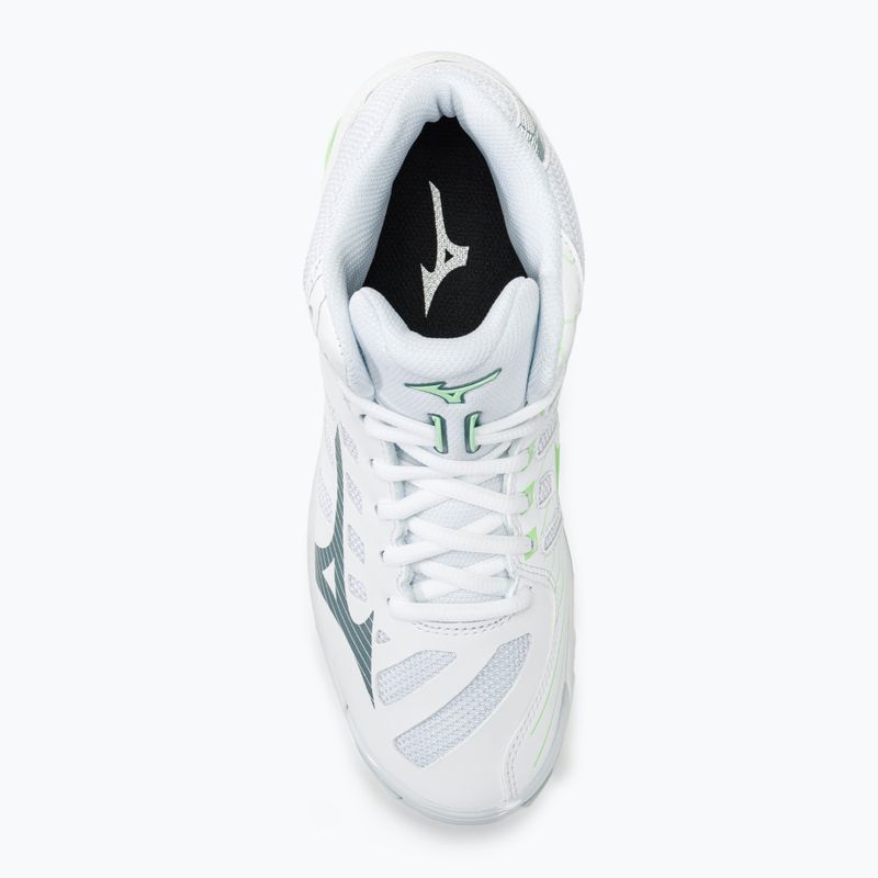 Women's volleyball shoes Mizuno Wave Voltage Mid white/glacial ridge/patina green 5