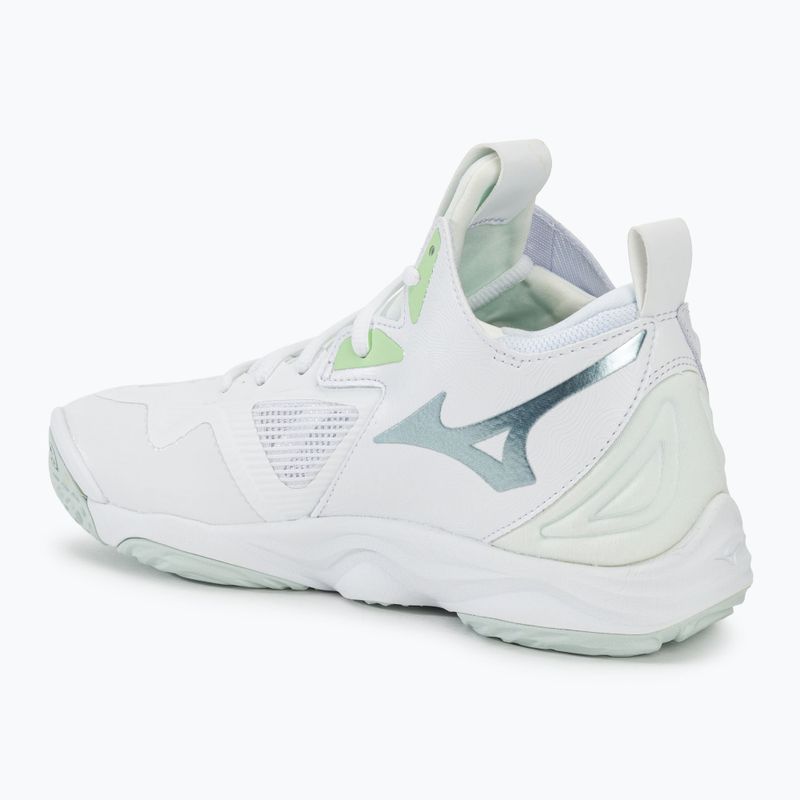 Women's volleyball shoes Mizuno Wave Momentum 3 Mid white/glacial/pantinagreen 3