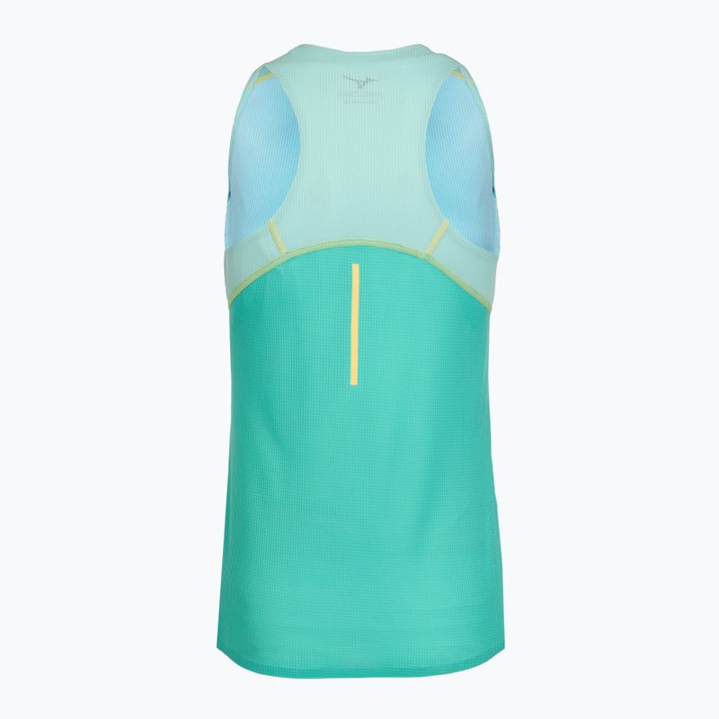 Women's running tank top Mizuno Aero Tank blue turquoise 2