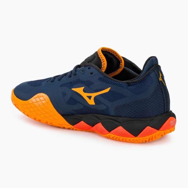 Men's Mizuno Wave Enforce Tour Padel dress blues / white / carrot curl padel shoes 3