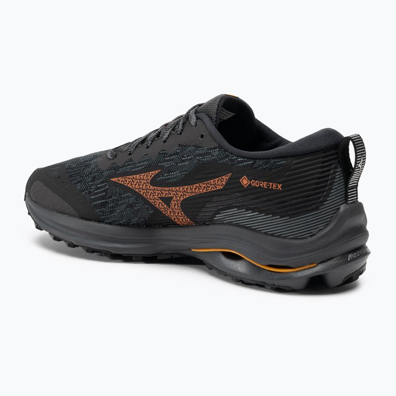 Men's running shoes Mizuno Wave Rider GTX black/nasturtium/carrot curl 3