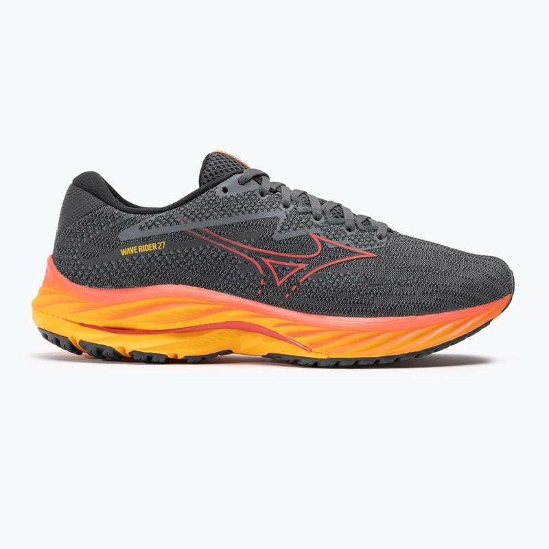 Men's running shoes Mizuno Wave Rider 27 turbulence/cayenne/citrus 2