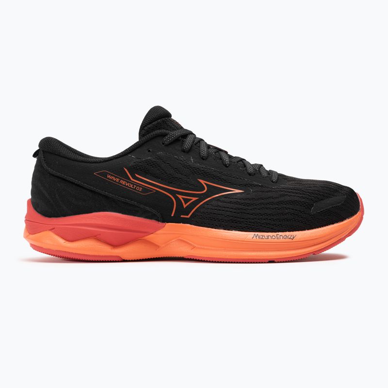 Men's running shoes Mizuno Wave Revolt 3 black/nasturtium/cayenne 2