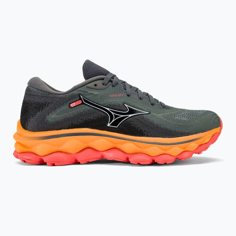 Women's running shoes Mizuno Wave Sky 7 turbulence/white/carrot curl 2