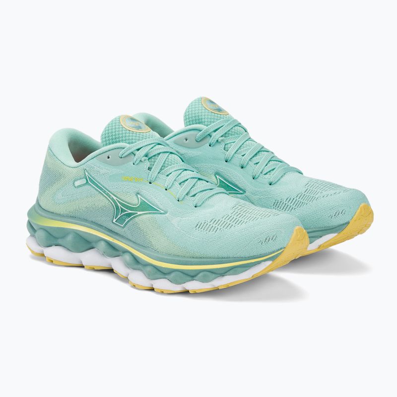 Women's running shoes Mizuno Wave Sky 7 eggshell blue/white/sunshine 5