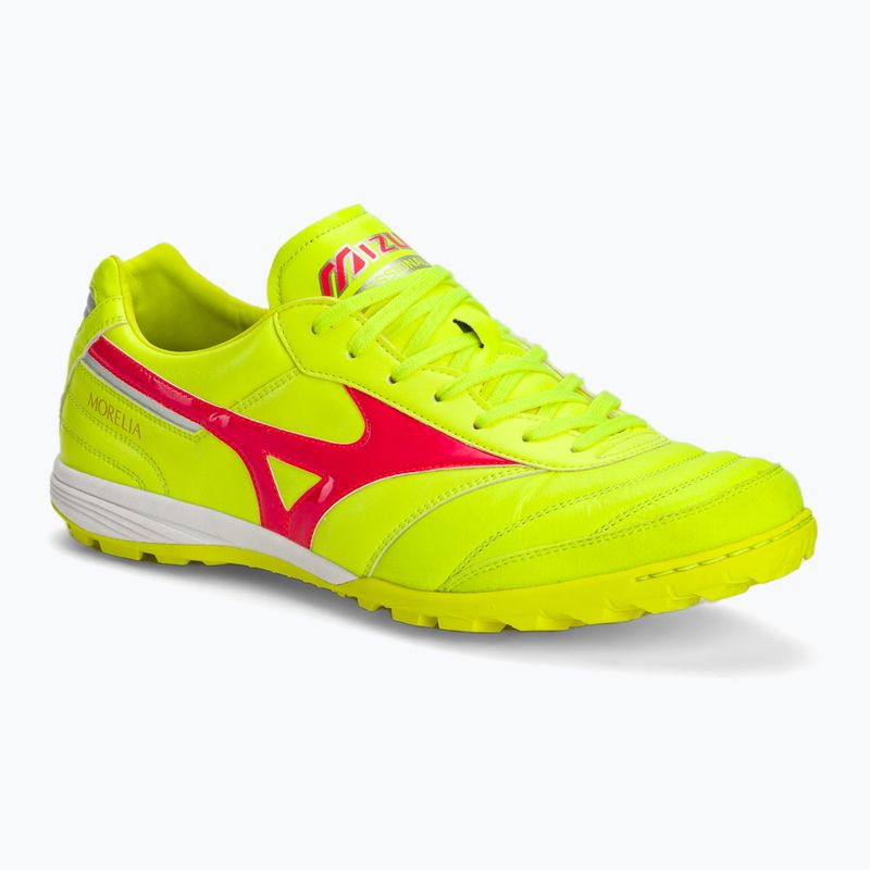 Mizuno Morelia Sala Elite TF safety yellow/fiery coral 2/galaxy silver men's football boots