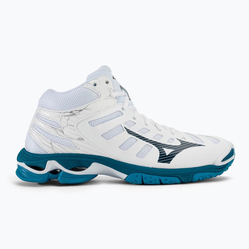 Men's volleyball shoes Mizuno Wave Mid Voltage white/sailor blue/silver 2