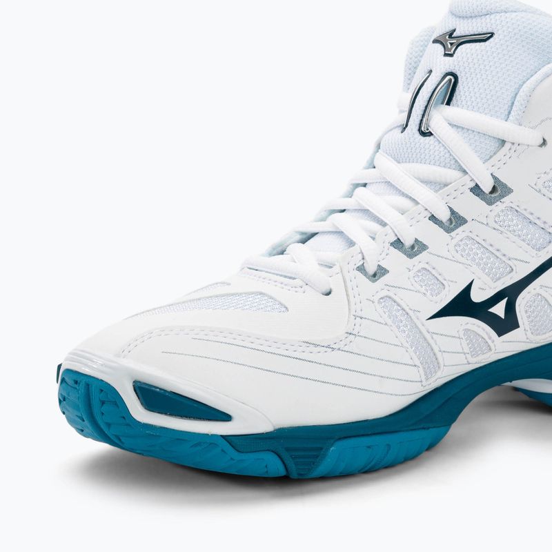 Men's volleyball shoes Mizuno Wave Mid Voltage white/sailor blue/silver 7