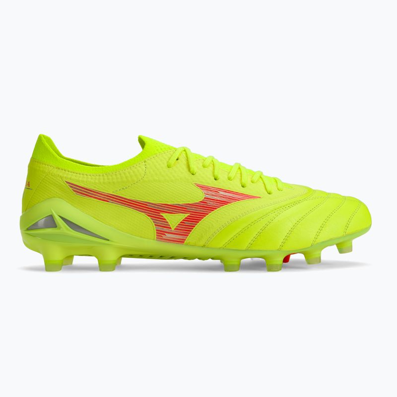 Mizuno Morelia Neo IV Β Elite MD safety yellow/fiery coral 2/galaxy silver men's football boots 2