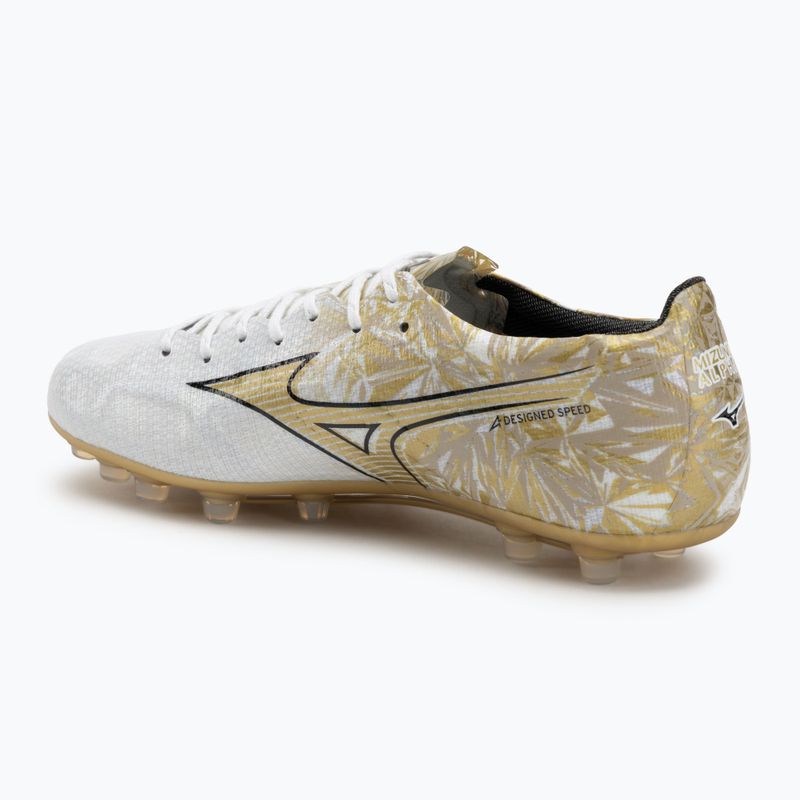Men's football boots Mizuno Alpha Japan AG white/ge gold/black 3