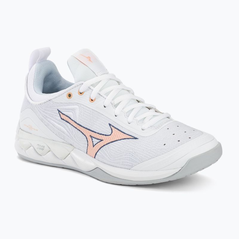 Women's volleyball shoes Mizuno Wave Luminous 2 white/navy peony/peach parfait