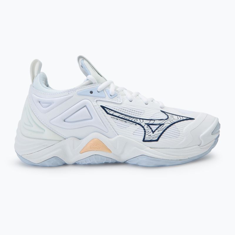 Women's volleyball shoes Mizuno Wave Momentum 3 white/ navy peony/ peach parfait 2