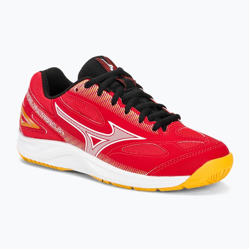 Mizuno Stealth Star 2 Jr children's handball shoes radiant red/white/carrot curl