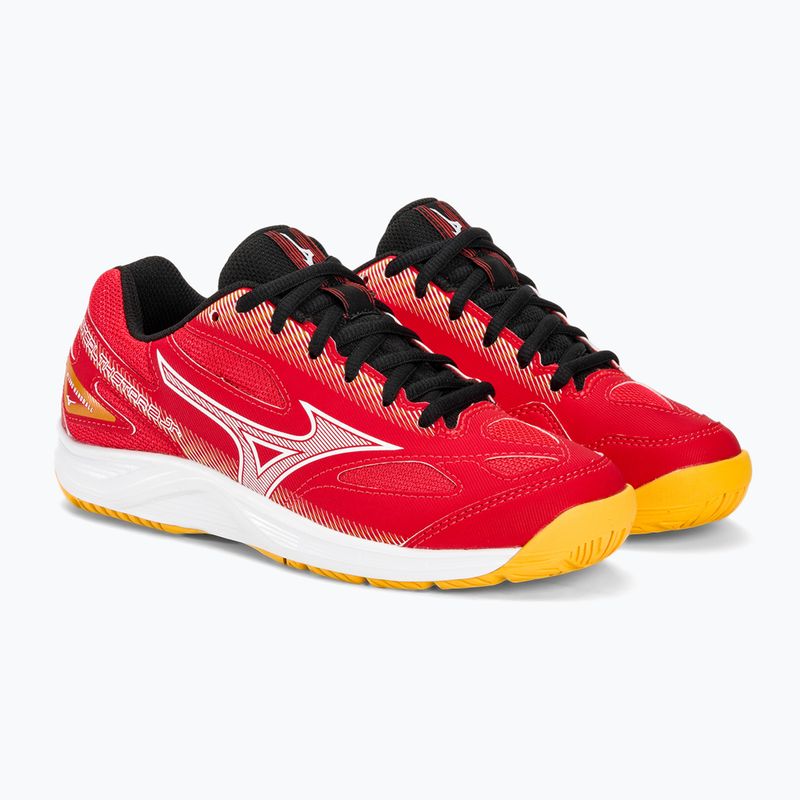 Mizuno Stealth Star 2 Jr children's handball shoes radiant red/white/carrot curl 4