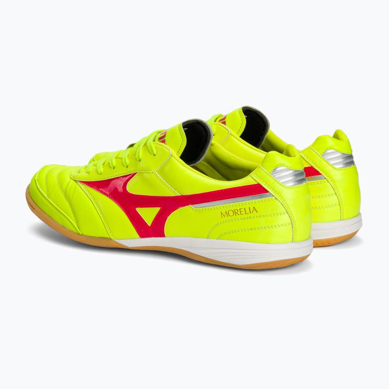 Mizuno Morelia Sala Elite IN safety yellow/fiery coral 2/galaxy silver men's football boots 4