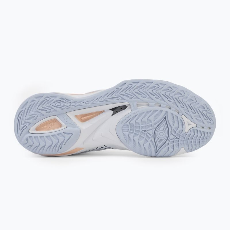 Women's handball shoes Mizuno Wave Mirage 5 white/navy peony/peach parfait 4