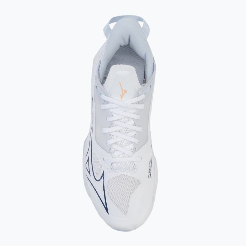 Women's handball shoes Mizuno Wave Mirage 5 white/navy peony/peach parfait 5