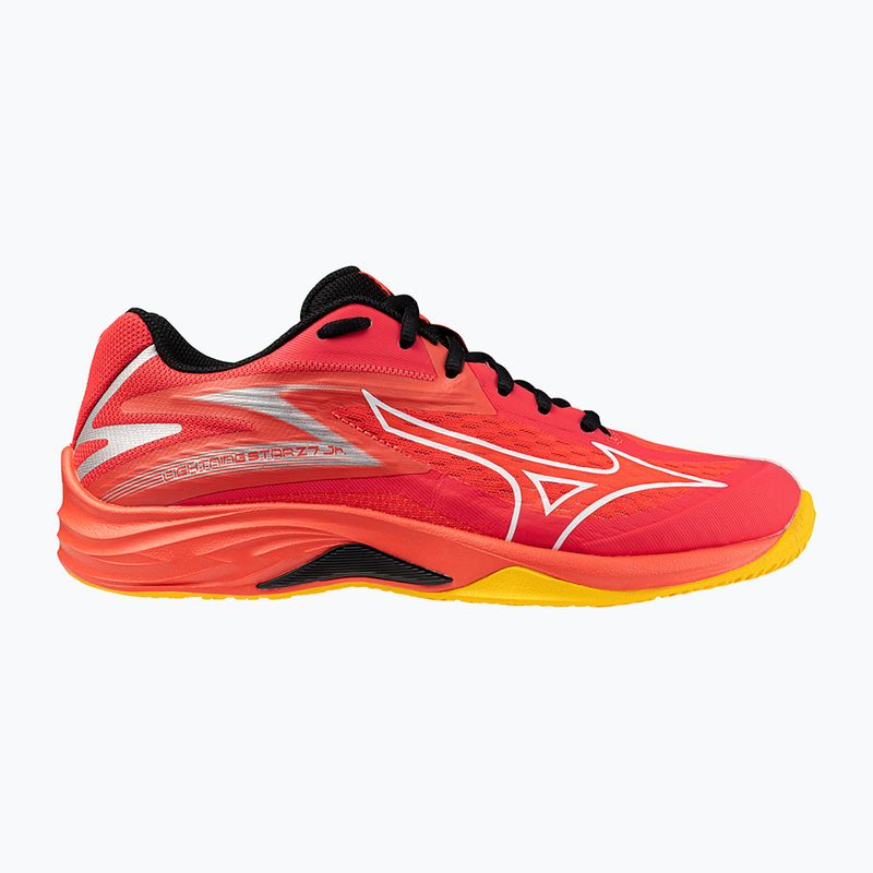 Mizuno Lightning Star Z7 radiant red/white/carrot curl children's volleyball shoes 8