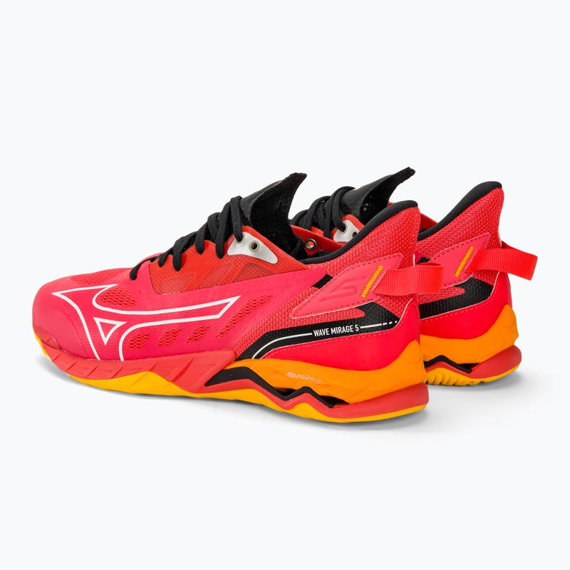 Men's handball shoes Mizuno Wave Mirage 5 radiant red/white/carrot curl 3