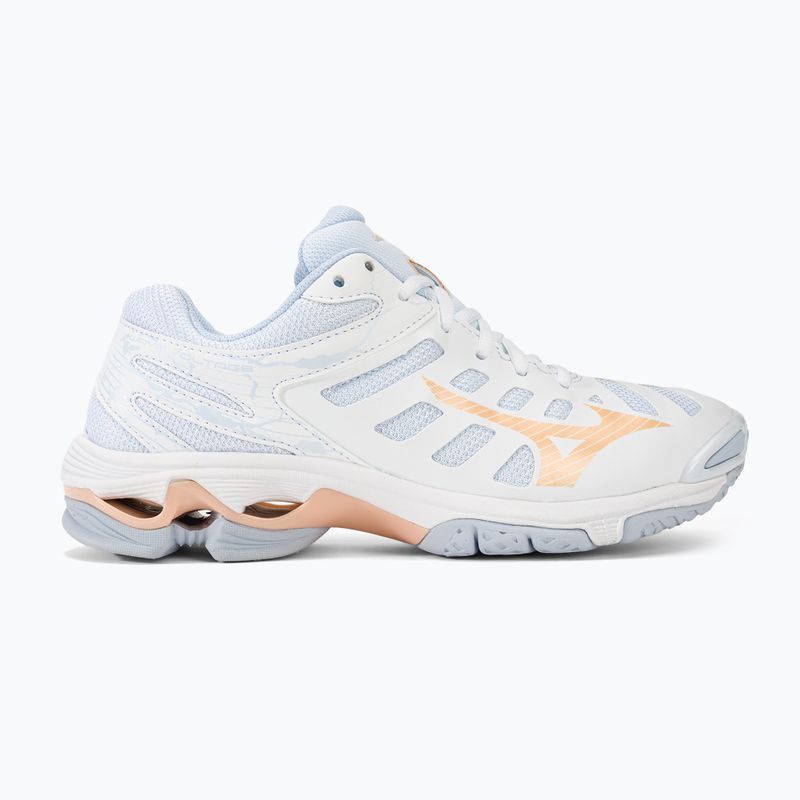 Women's volleyball shoes Mizuno Wave Voltage white/peach parfait/halogen blue 2