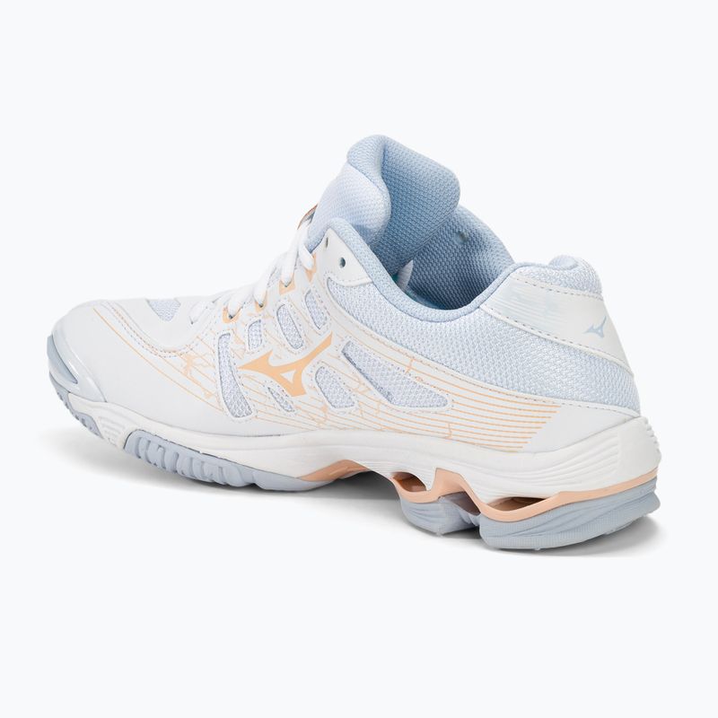 Women's volleyball shoes Mizuno Wave Voltage white/peach parfait/halogen blue 3