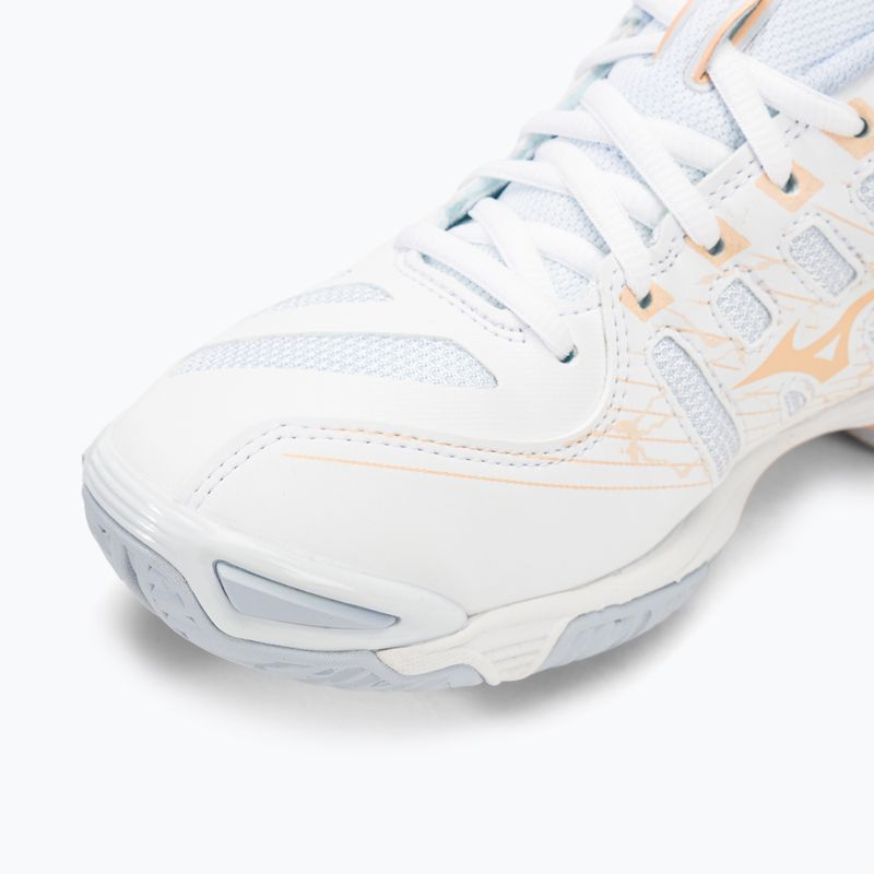 Women's volleyball shoes Mizuno Wave Voltage white/peach parfait/halogen blue 7