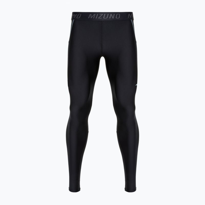 Men's running leggings Mizuno BG3000 Long black/ aquifer