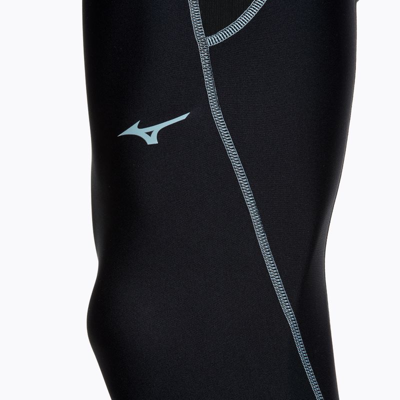 Men's running leggings Mizuno BG3000 Long black/ aquifer 5