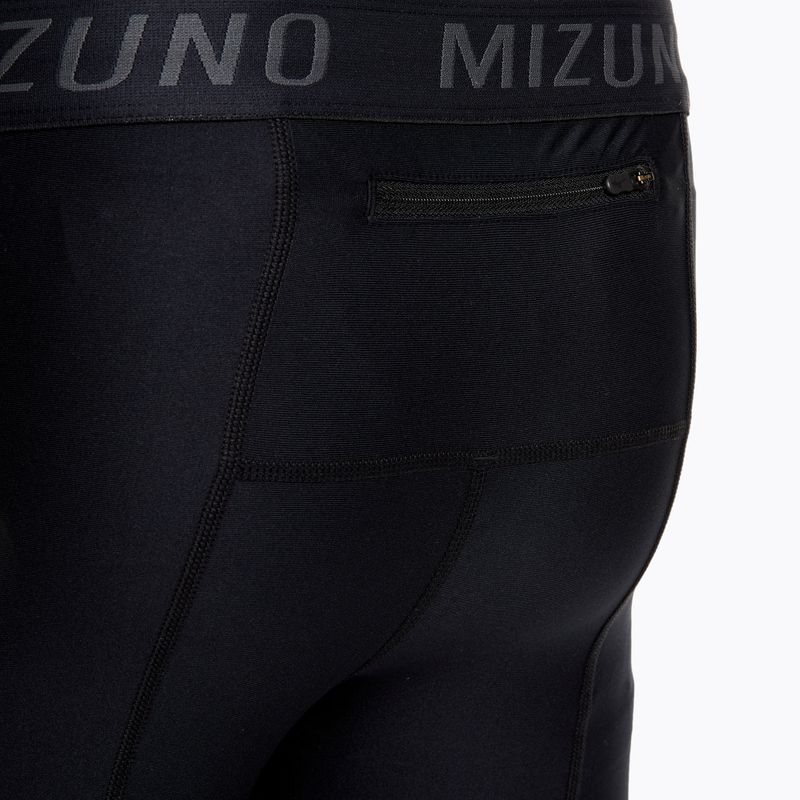 Men's running leggings Mizuno BG3000 Long black/ aquifer 6