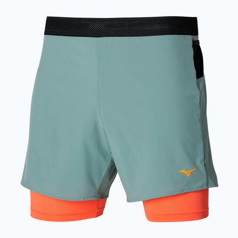 Men's Mizuno ER 5.5 2in1 lead/nasturtium running shorts 3