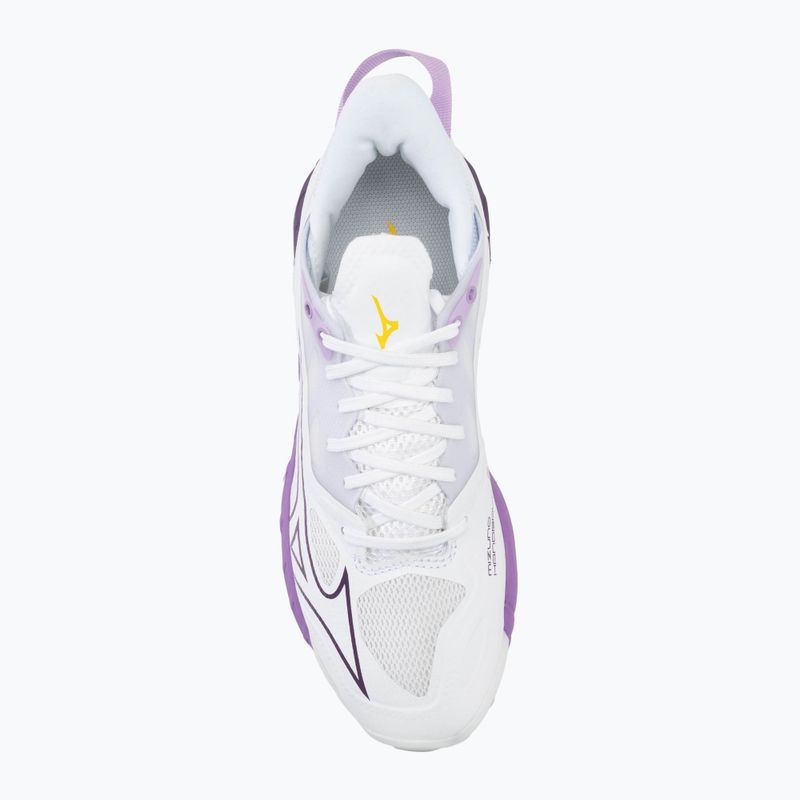 Women's handball shoes Mizuno Wave Mirage 5 white/patrician purple/quince 5