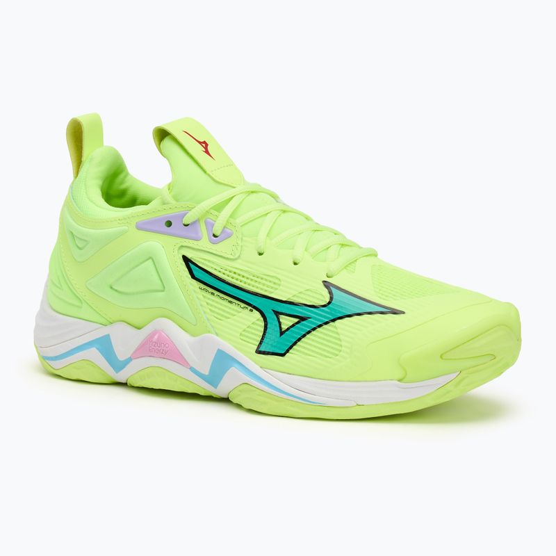 Mizuno Wave Momentum 3 volleyball shoes neo lime/black/splish splash