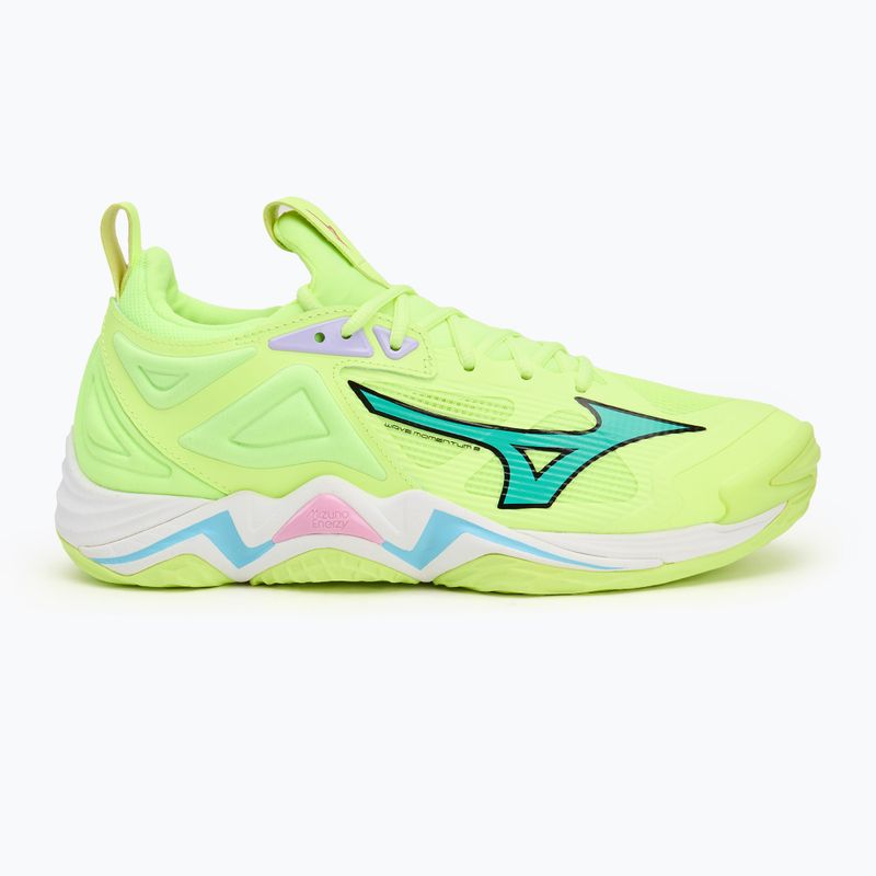 Mizuno Wave Momentum 3 volleyball shoes neo lime/black/splish splash 2