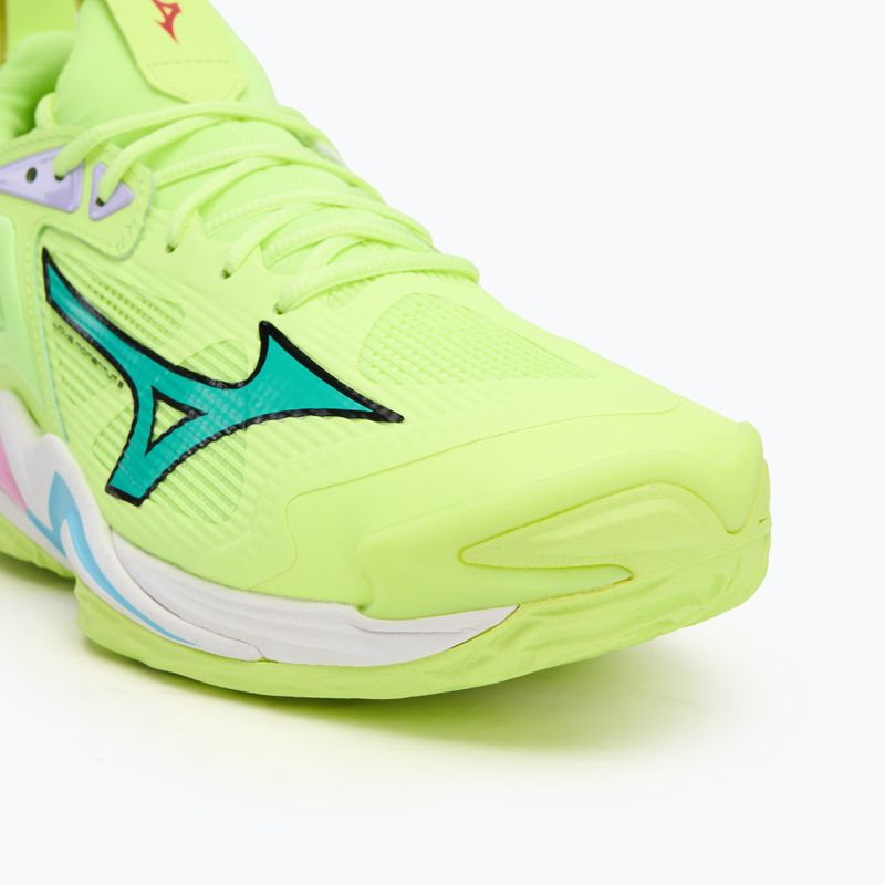 Mizuno Wave Momentum 3 volleyball shoes neo lime/black/splish splash 7