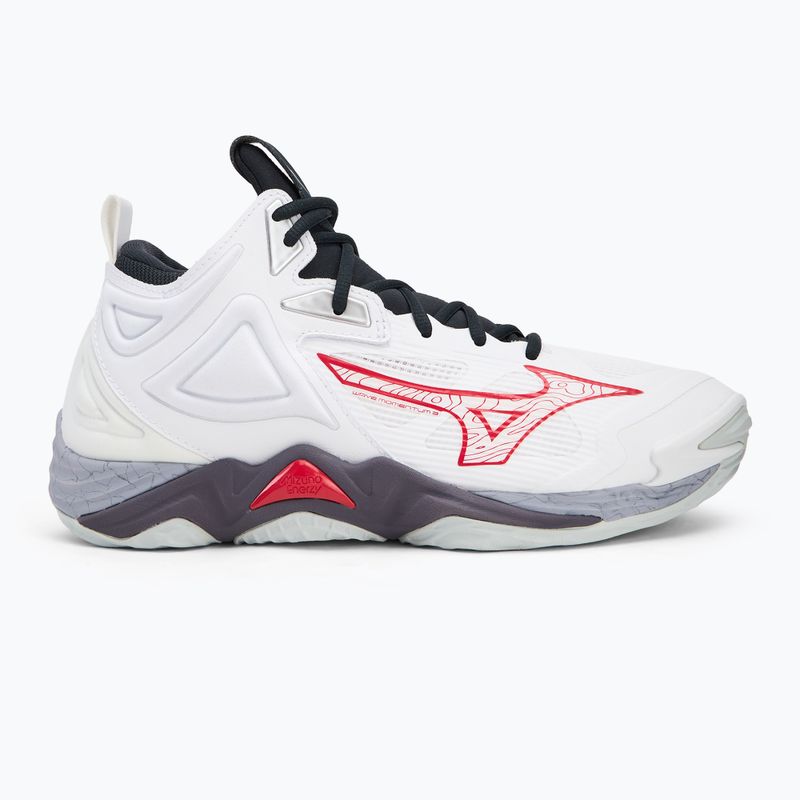 Mizuno Wave Momentum 3 Mid white/salsa/black volleyball shoes 2