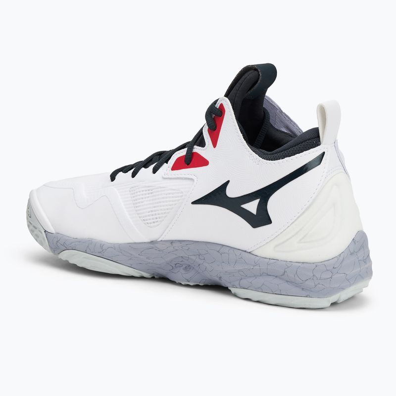 Mizuno Wave Momentum 3 Mid white/salsa/black volleyball shoes 3