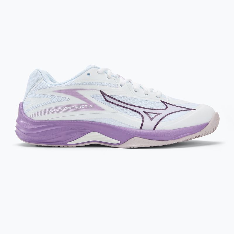 Children's volleyball shoes Mizuno Lightning Star Z7 white/patrician purple/quince 2